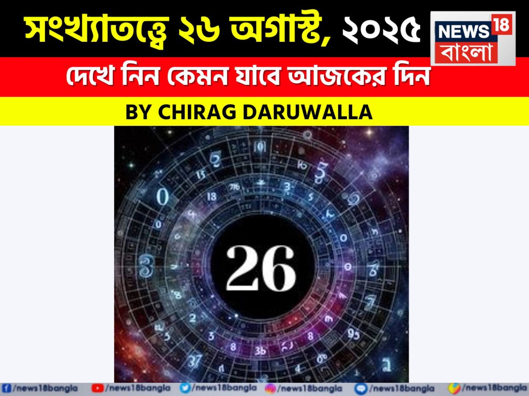 Numerology Predictions, 26 August, 2025 By Chirag Daruwalla: সংখ্যাতত্ত্বে ২৬ অগাস্ট, ২০২৫: দেখে নিন কেমন যাবে আজকের দিন? জানাচ্ছেন জ্যোতিষী চিরাগ দারুওয়ালা