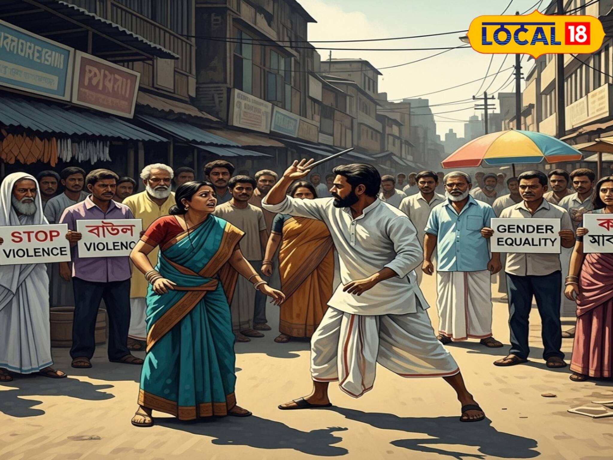 প্রতিবেশী মহিলাকে রাস্তায় ফেলে ব্যাপক মারধর, খুনের হুমকি!