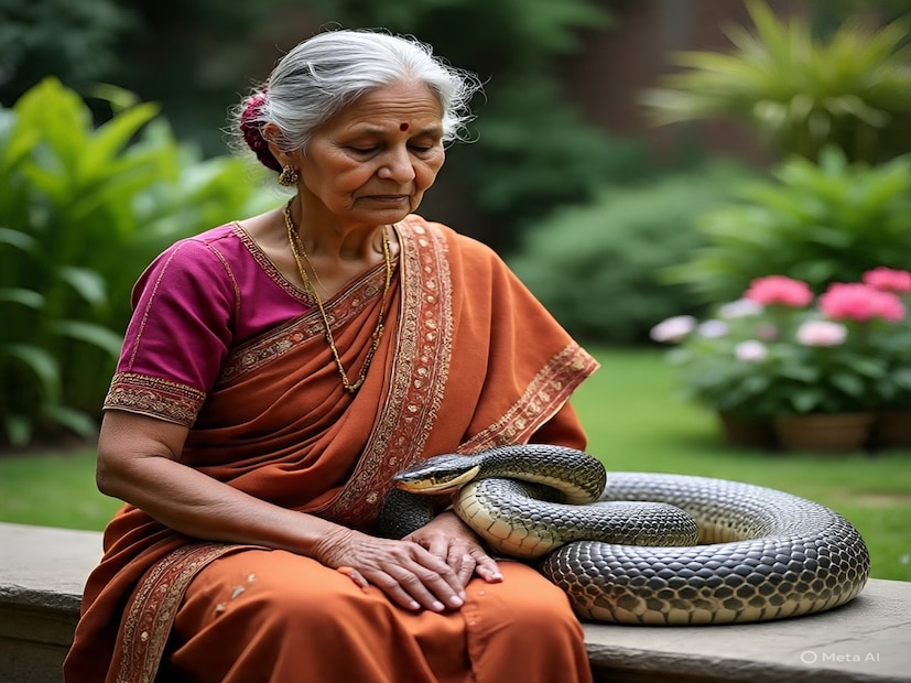 নিউ টাউন: সাপের ছোবলে প্রাণ গেল বছর ৬০ এর এক বৃদ্ধার। বিধান নগর পুরসভার তিন নম্বর ওয়ার্ড নারকেল বাগান এলাকার নিরঞ্জন পল্লীর বাসিন্দা মিঠু প্রামানিক নিত্য দিনের মতো রান্না ঘরে রান্না করছিলেন জানালা খোলা থাকায় একটি চন্দ্রবোড়া সাপ ওই জানলা বেয়ে ঘরের ভেতর ঢুকে ওই বৃদ্ধার মাথায় ছোবল মারে ঘটনাস্থলে সংজ্ঞাহীন হয়ে পড়ে ওই বৃদ্ধা। Photo- Representative (Meta AI)