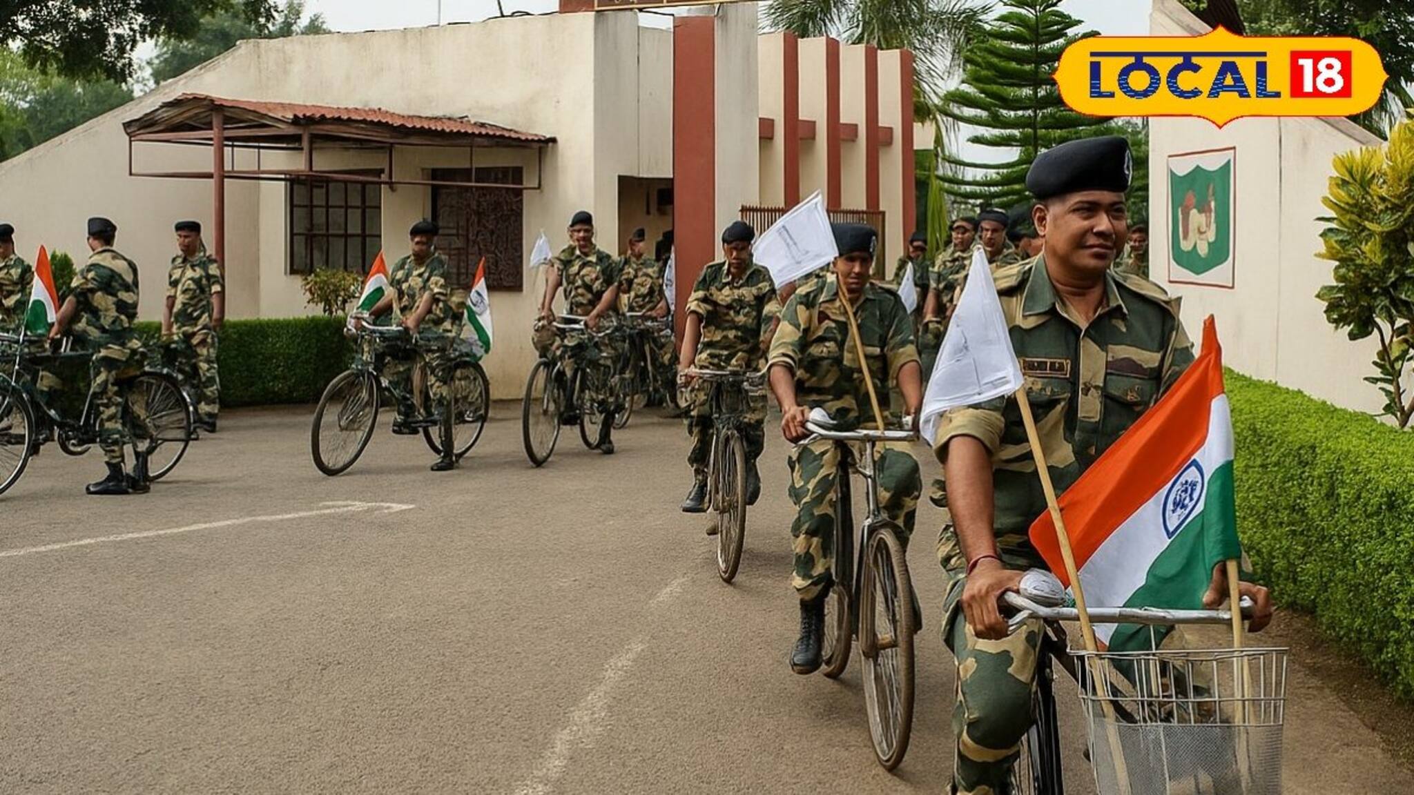 ভারী বুটের শব্দ নেই, হাতে বন্দুক নেই! সাইকেল নিয়ে সীমান্তরক্ষী বাহিনী