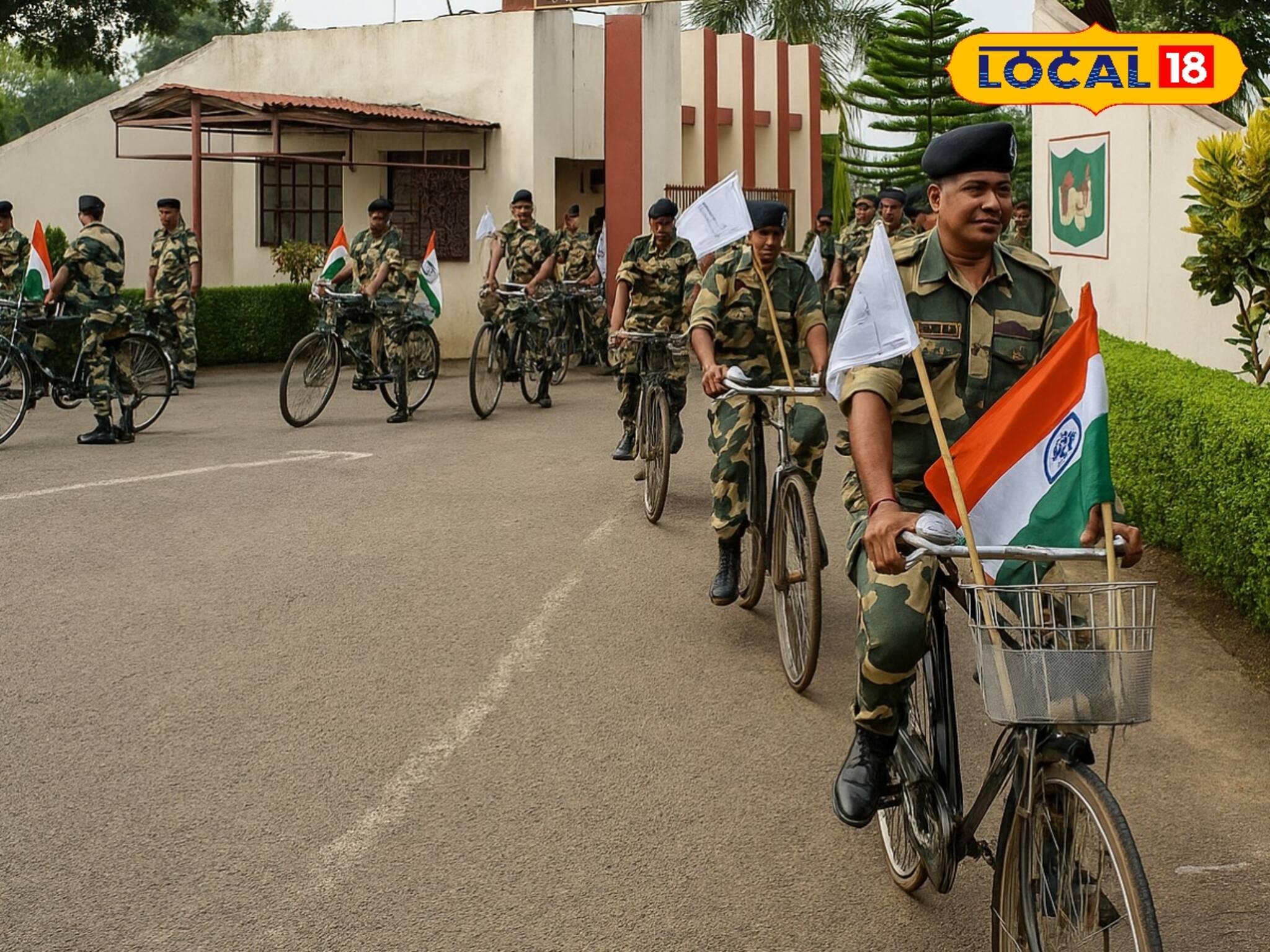 ভারী বুটের শব্দ নেই, হাতে বন্দুক নেই! সাইকেল নিয়ে সীমান্তরক্ষী বাহিনী