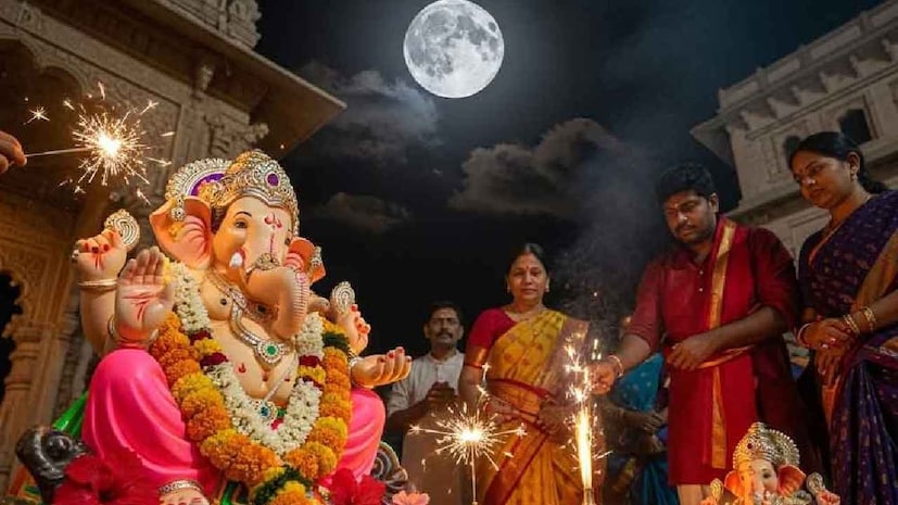 পরিস্থিতি বেগতিত দেখে গণেশের হাতে-পায়ে ধরে ক্ষমা চেয়ে নেন চন্দ্রদেব। গণেশ এক্ষেত্রে শাপটিকে একটু বদলে দেন। বলেন, এবার থেকে মাসে ১৫ দিন একটু একটু করে ক্ষয় পেতে পেতে একটি দিনে চন্দ্রের জ্যোতি সম্পূর্ণ বিলীন হয়ে যাবে। আবার তার পরের দিন থেকেই আগামী ১৫ দিন জুড়ে একটু একটু করে জ্যোতি বাড়তেও থাকবে, নির্দিষ্ট দিনে আবার আগের মতোই পূর্ণকলায় নয়নমনোহর রূপ ফিরে পাবেন চন্দ্রদেব!