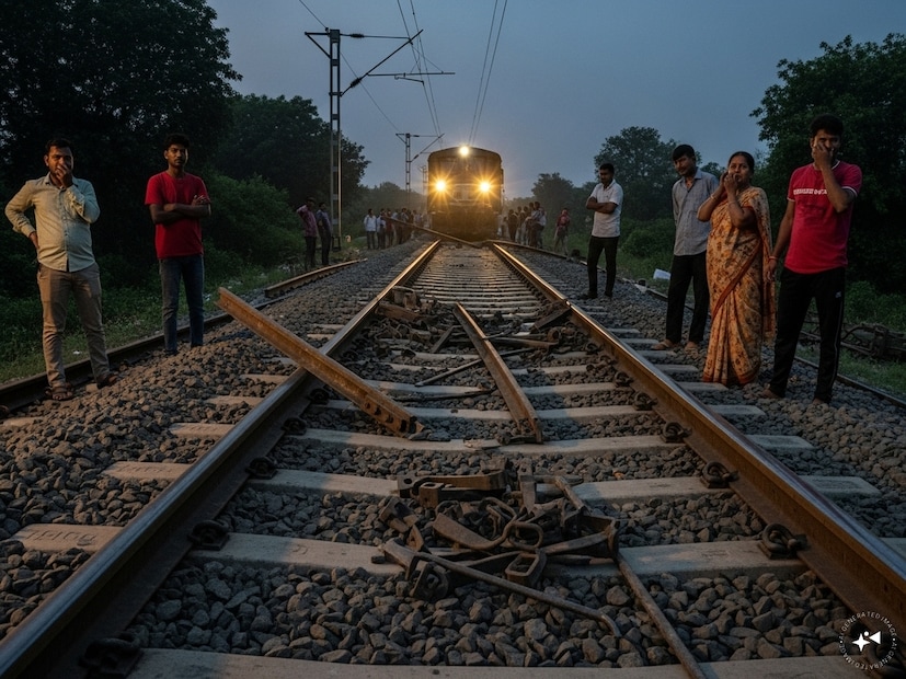 খেলার ছলে এমন একটা ঘটনা ঘটানো হচ্ছিল, যার জেরে যে কোনও রেলযাত্রী যে কোনও সময় হয় মারা যেতে পারত, নয় ভয়ানক ভাবে গুরুতর ভাবে আহত হয়ে যেতে পারতেন৷ Generated image