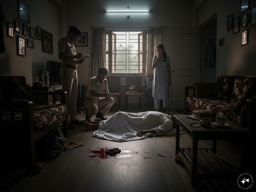ডিসিপি সাউথ অঙ্কিত চৌহান জানিয়েছেন, কিরণের পুত্রবধূ ভোর চারটে নাগাদ শাশুড়িকে রক্তাক্ত অবস্থায় পড়ে থাকতে দেখেন। ত্রবধূ জোরে চিৎকার করে ওঠেন। এরপরই বাড়িতে হইচই পড়ে যায়। তড়িঘড়ি খবর দেওয়া হয় পুলিশকে। পুলিশ ঘটনাস্থলে এসে মৃতদেহ উদ্ধার করে ময়নাতদন্তের জন্য পাঠানো হয়। প্রাথমিক তদন্তে জানা গিয়েছে, প্রমোদ ঝা নিজের পরিবারকে বিভ্রান্ত করার জন্য সাধুর বেশ ধারণ করেছিলেন। তিনি ১ আগস্ট বিহারের মুঙ্গের জেলা থেকে দিল্লি এসেছিলেন এবং নেব সারায় এলাকায় কিরণের বাড়িতে ঢুকে পড়েন।Representative Image Image Generated By AI