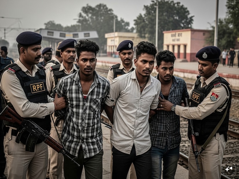 বিহারের ভোজপুর জেলার নাগরী হল্টের কাছের এলাকার একটি রিল সম্প্রতি ভাইরাল হয়েছে সোশ্যাল মিডিয়ায়৷ সেই রিল দেখেই সঙ্গে সঙ্গে রিলে থাকা তরুণদের গ্রেফতার করেছে RPF৷ Generated image