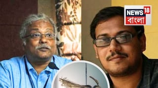 প্রয়াত অধ্যাপক পার্থিব বসু৷ প্রয়াত গবেষক ছাত্র অর্পণ পাড়ুই, যাঁর নামে রাখা হয়েছে নতুন মৌমাছির নাম৷ ইনসেটে, নতুন আবিষ্কৃত মৌমাছি ক্যাম্পটোপিয়াম পাড়ুই৷