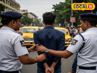 পুলিশের হাতে গ্রেফতার যুবক। ছবি সৌজন্যেঃ এআই