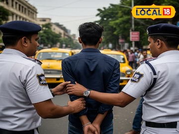 পুলিশের হাতে গ্রেফতার যুবক। ছবি সৌজন্যেঃ এআই