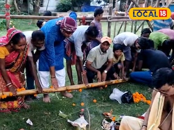 খুঁটিপুজো চলছে