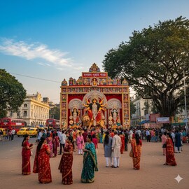 অষ্টমীতে রোদ ঝলমলে আবহাওয়া, নিশ্চিন্তেই ঘোরা যাবে মণ্ডপে, নবমীর রাত থেকে আবহাওয়ার বদল !
