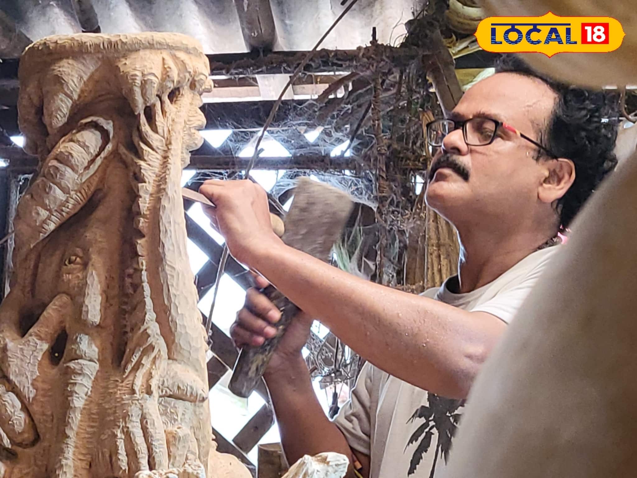 ‘না’ নেই জীবন-অভিধানে! অসুস্থতা সঙ্গী করেই ছেনি-হাতুড়িতে কাঠের উপর কাব্য লেখেন তিনি