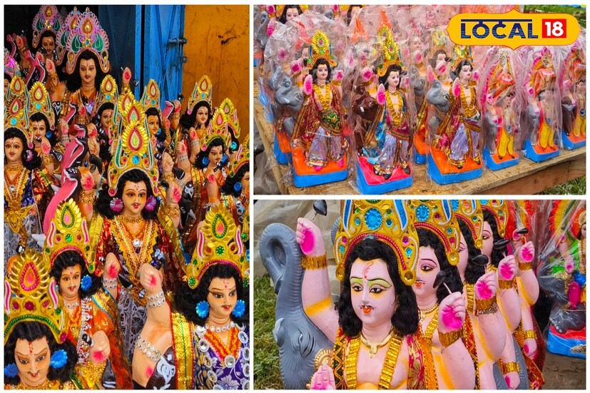 দুর্গাপুরের এক প্রতিমা বিক্রেতা স্বপন সাহা জানান, বুধবার বিশ্বকর্মা পুজো ও মনসা পুজো রয়েছে। এই দু'টি পুজোর জন্য তিন দিন আগে থেকেই বাজারে ভিড় শুরু হয়েছে। পুজোর সময় যত এগিয়ে আসবে ততই বাজারে ভিড় বাড়বে। এই শিল্প শহরে সারারাত বাজার খোলা থাকে। রাতেও ক্রেতারা কেনাকাটা করেন। (ছবি ও তথ্যঃ দীপিকা সরকার) 
