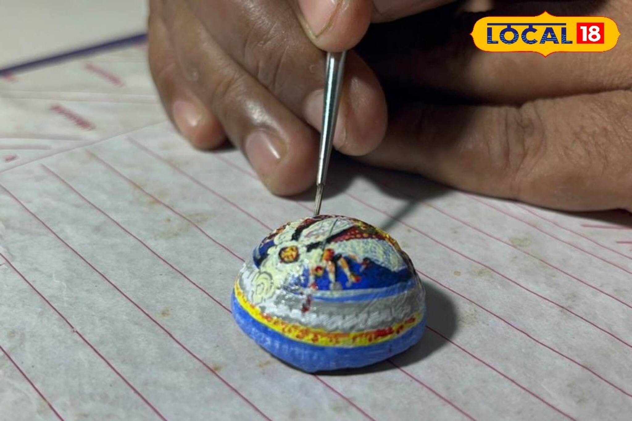 অর্ধেক সুপারির উপর দশভূজার ছবি, দেখানো হবে কলকাতার প্রদর্শনীতে, কোথায় জানেন?