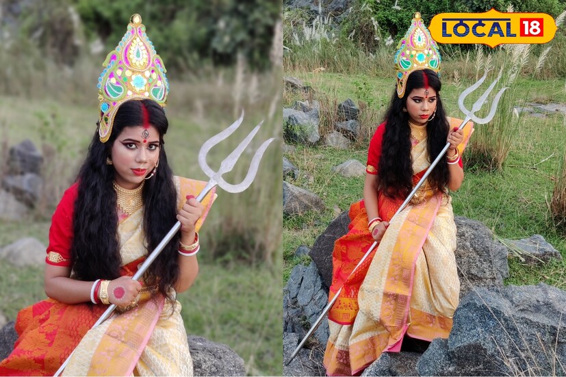 সিউড়ি, বীরভূম, সুদীপ্ত গড়াই: দুর্গাপুজো এলেই সোশ্যাল মিডিয়ায় ঝড় তোলে ‘জীবন্ত’ দুর্গার ছবি। কাশবন, পদ্মপুকুর, কুমোরটুলির নানা প্রান্ত থেকে প্রতিমার মতো সেজে ওঠা তরুণীদের ফটোশ্যুটে মাতোয়ারা নেটদুনিয়া।