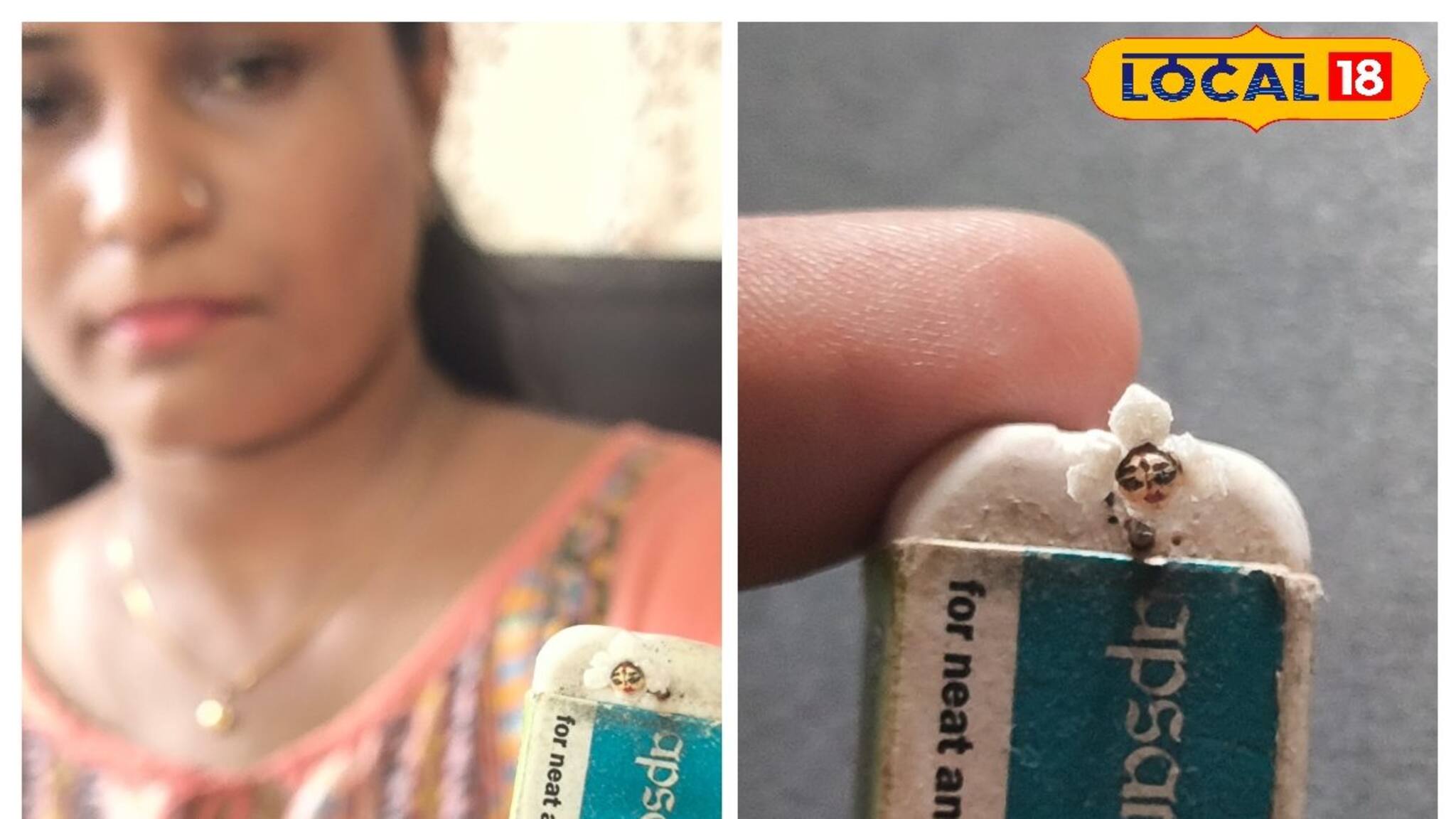 কখনও রসুনের খোসা দিয়ে, কখনও পেরেকের মাথায় দুর্দান্ত মা দুর্গার রূপ!