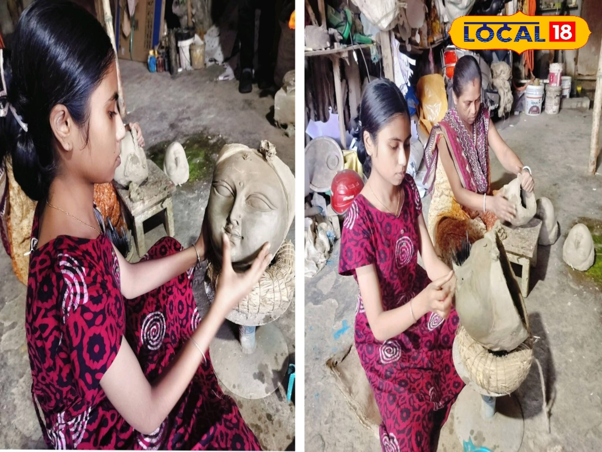 মেয়ের হাতে 'মায়ের' মূর্তি!