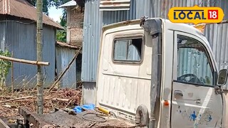 হাতির হাায় ক্ষতিগ্রস্ত গাড়ি।