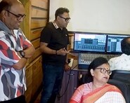 নিজের লেখা পুজোর গানের রেকর্ডিংয়ে মন্ত্রী চন্দ্রিমা ভট্টাচার্য, গান গাইলেন রাঘব চট্টোপাধ্যায়