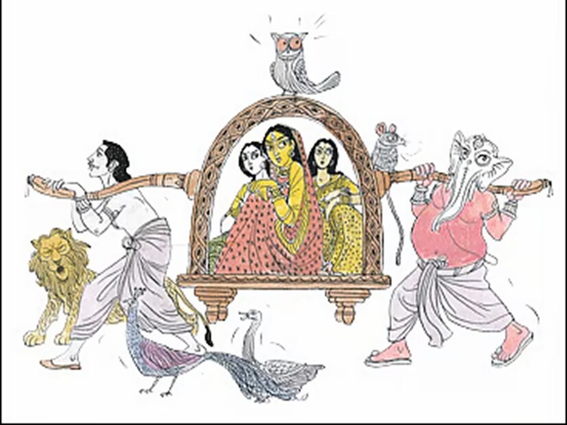 অন্যদিকে, দেবীর গমন ২০২৫ সালে দোলায়। মনে করা হয় দেবীর গমন যদি দোলায়, যা মড়কের বার্তা দেয়। যার ইঙ্গিত মোটেও শুভ নয়।<br />কোন বাহনে দেবীর আগমন কী ইঙ্গিত দেয়?