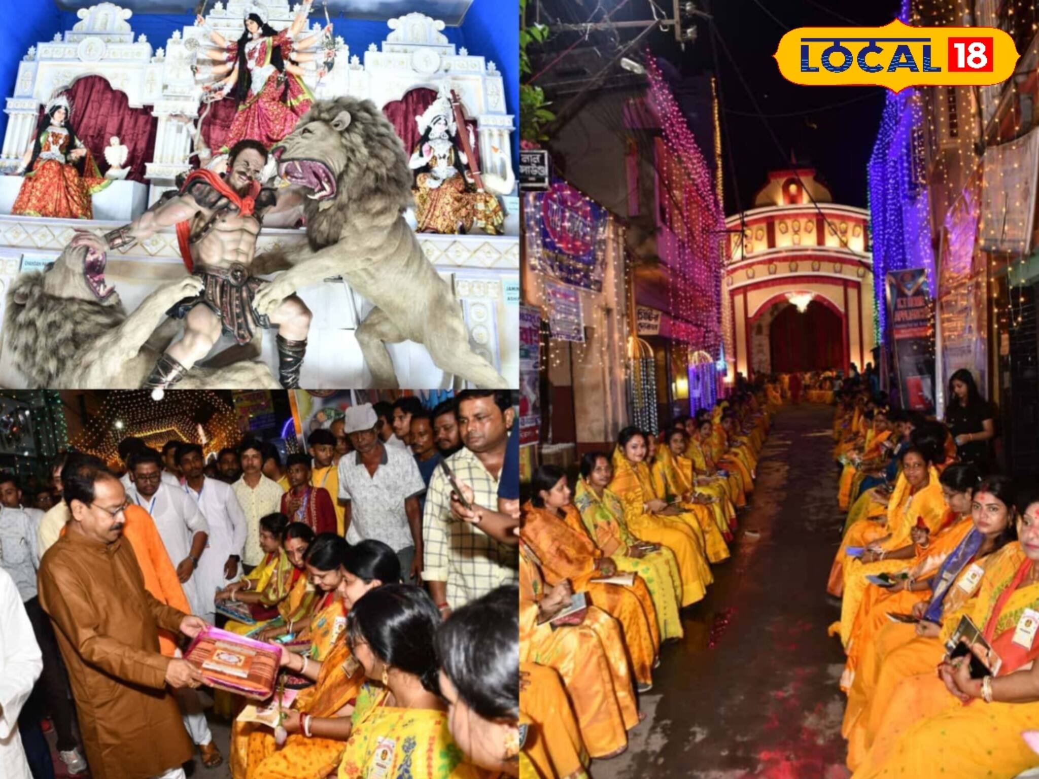 ১০৮ মহিলাকে পদ্ম ও শাড়ি দিয়ে বরণ! দুর্গাপুজোয় আলাদা চমক মুর্শিদাবাদের 'এই' মণ্ডপে