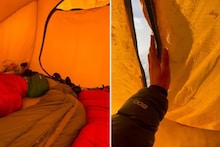 পাহাড়ের মাঝে টেন্টের ভিতরে বন্ধুদের সঙ্গে ঘুমিয়ে ছিল মেয়েটি, সকালে পর্দা সরাতেই যা দেখল