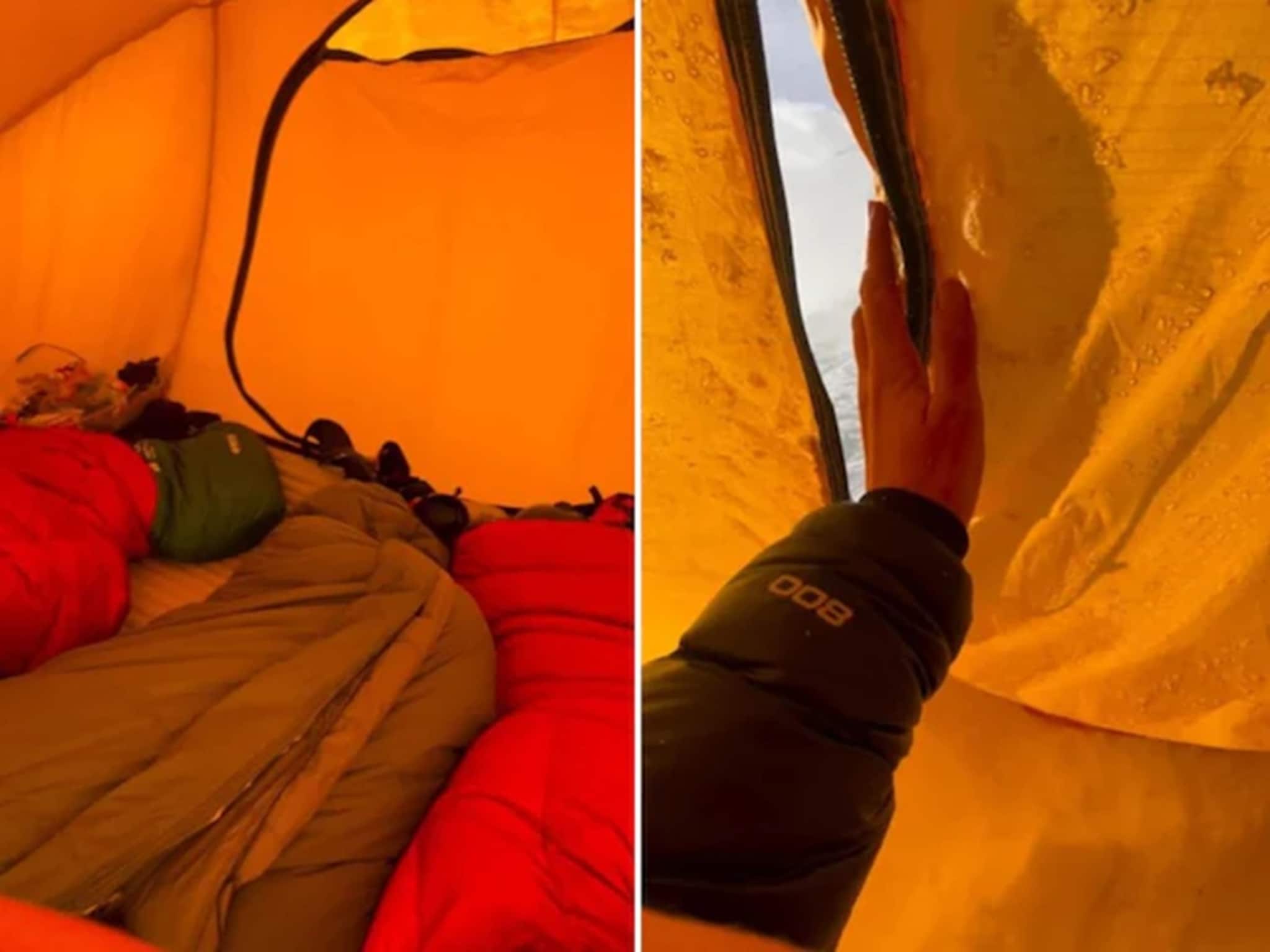 পাহাড়ের মাঝে টেন্টের ভিতরে বন্ধুদের সঙ্গে ঘুমিয়ে ছিল মেয়েটি, সকালে পর্দা সরাতেই যা দেখল—চমকে উঠল সবাই!