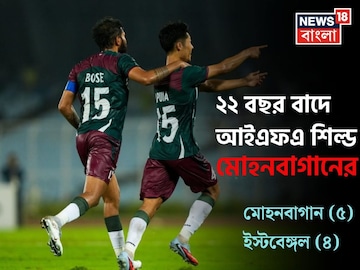 মোহনবাগান বনাম ইস্টবেঙ্গল আইএফএ শিল্ড ডার্বি ফাইনালে জয় সবুজ-মেরুনের 