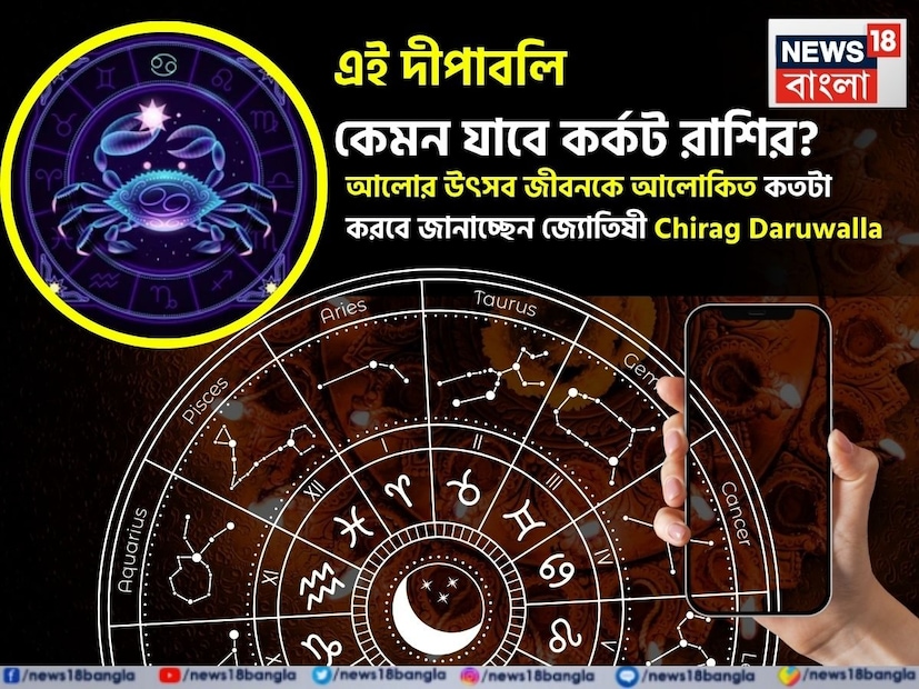 কর্কট রাশির ২০২৫ সালের দীপাবলি রাশিফল জীবনে নতুন সূচনা এবং স্থিতিশীলতার জন্য একটি শুভ ইঙ্গিত দিচ্ছে। প্রেম এবং বিবাহ মানসিক শক্তি, কেরিয়ারের অগ্রগতি এবং সম্মান বৃদ্ধি করবে এবং আর্থিক সুস্থতারও ইঙ্গিত রয়েছে। কিছু স্বাস্থ্যসেবার প্রয়োজন হবে, অন্য দিকে, শিক্ষার্থীদের এই সময়ের সর্বোচ্চ ব্যবহার করার জন্য শৃঙ্খলাবদ্ধ থাকতে হবে। সামগ্রিকভাবে, এই দীপাবলি আপনার জন্য আত্মবিশ্বাস, স্থিতিশীলতা এবং অগ্রগতির প্রতীক। দীপাবলি ২০২৫ কর্কট রাশির জাতক জাতিকাদের জন্য নতুন আশা, স্থিতিশীলতা এবং ইতিবাচক শক্তি নিয়ে আসবে। এটি কিছু ক্ষেত্রে অস্থিরতা বা বিভ্রান্তিও ডেকে আনবে, তাই অগ্রগতির লক্ষ্যে ভারসাম্য প্রয়োজন। এই শুভ সময়ে কিছু ক্ষেত্রে সংযম এবং সতর্কতা প্রয়োজন। বিখ্যাত জ্যোতিষী চিরাগ দারুওয়ালার কাছ থেকে এই দীপাবলি আপনার জন্য কীভাবে যাবে তা বিস্তারিতভাবে জেনে নেওয়া যাক।