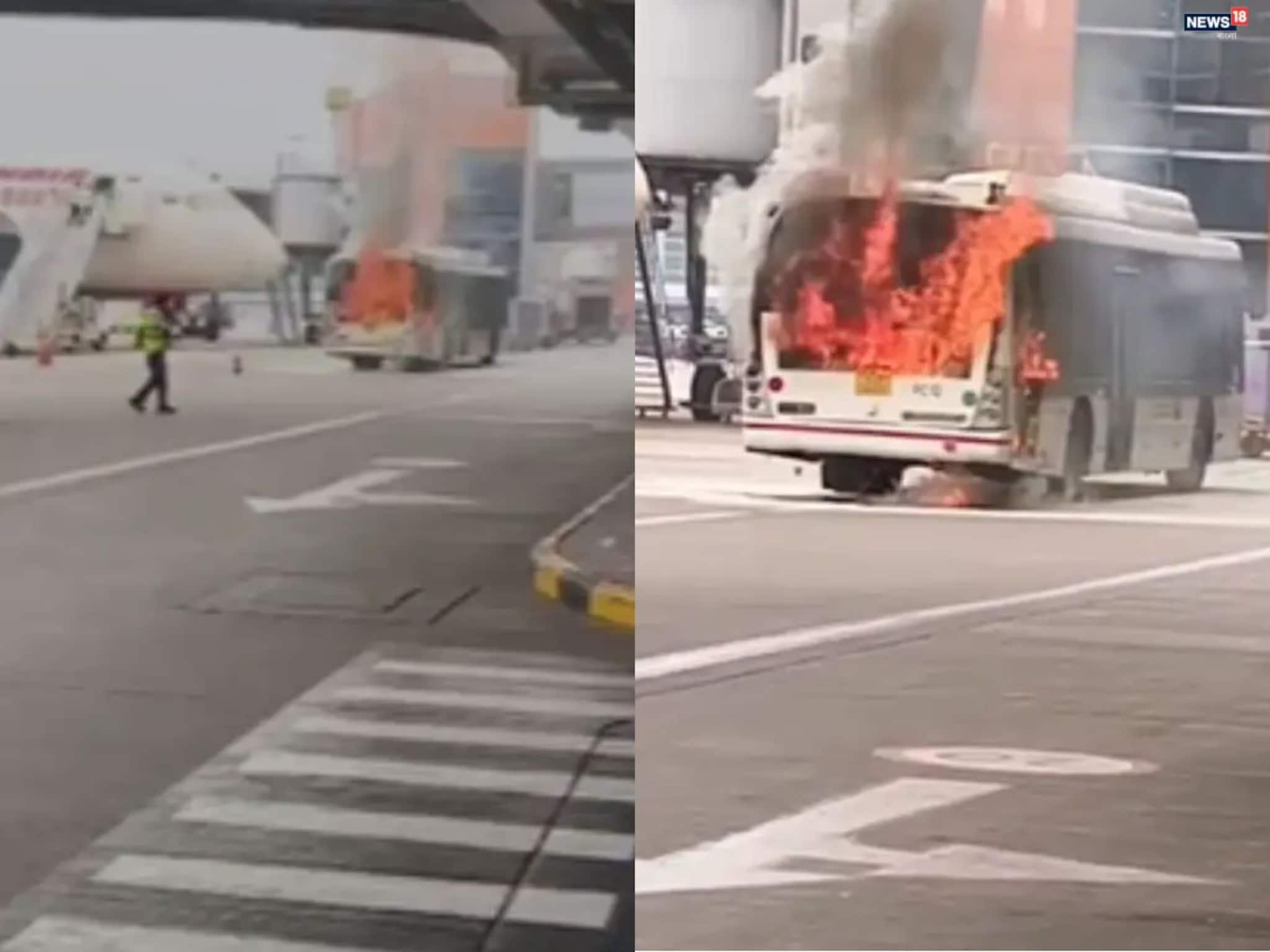 Fire at Delhi Airport T3: দিল্লি বিমানবন্দরে এয়ার ইন্ডিয়ার বাসে আগুন! ঘটনাস্থলে দমকল