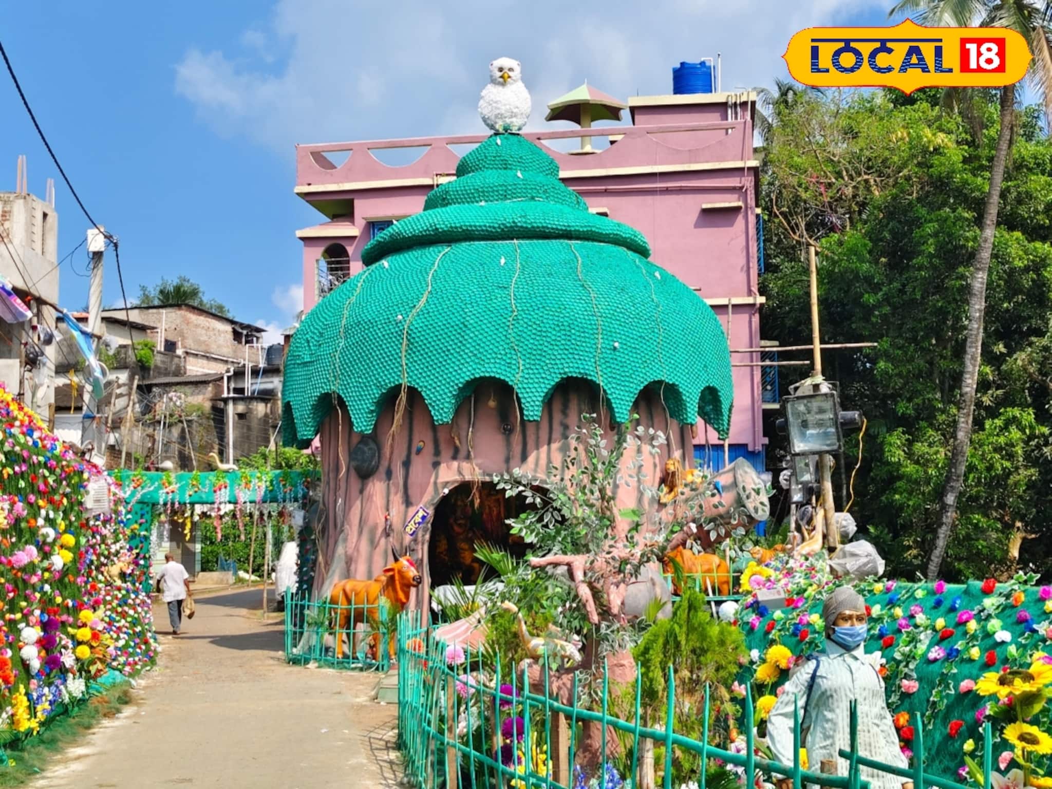 সবুজায়নের বার্তা থেকে মায়ানমারের মন্দির! এগরা ও ভগবানপুরে নজরকাড়া দুর্গোৎসব