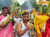 দশমীতে একসঙ্গে গ্রামের সকল ঘট বিসর্জন! আর তা দেখতে ভিড় উপচে পড়ছে এই এলাকায়