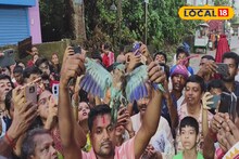 রুপোর পাখার বাতাসে, চামর দুলিয়ে বর্ণময় শোভাযাত্রায় সপরিবারে উমা চলেন নিরঞ্জনে