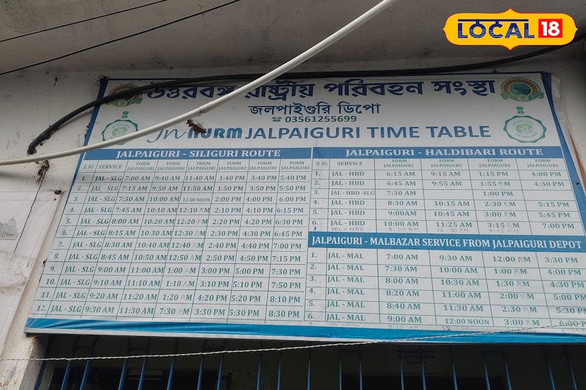 NBSTC সূত্রে জানা গেছে, জলপাইগুড়ি থেকে শিলিগুড়ির উদ্দেশ্যে প্রথম বাস সকাল ৬টা, এরপর ৬:৪৫ ও ৭টা থেকে শুরু করে প্রায় প্রতি ১৫ মিনিট অন্তর বাস ছাড়ে। দুপুর একটার পর থেকে বাস পাওয়া যায় প্রতি আধঘণ্টা অন্তর, আর দিনের শেষ বাস ছাড়ে রাত ৮টা ৩০ মিনিটে।