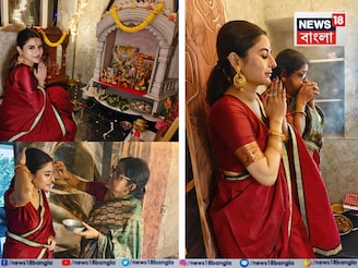 পিসির সঙ্গেই ভোগের আয়োজন, নিজের হাতে দেবীর সাজ, মাধুরিমার বাড়িতে জমজমাট লক্ষ্মী পুজো