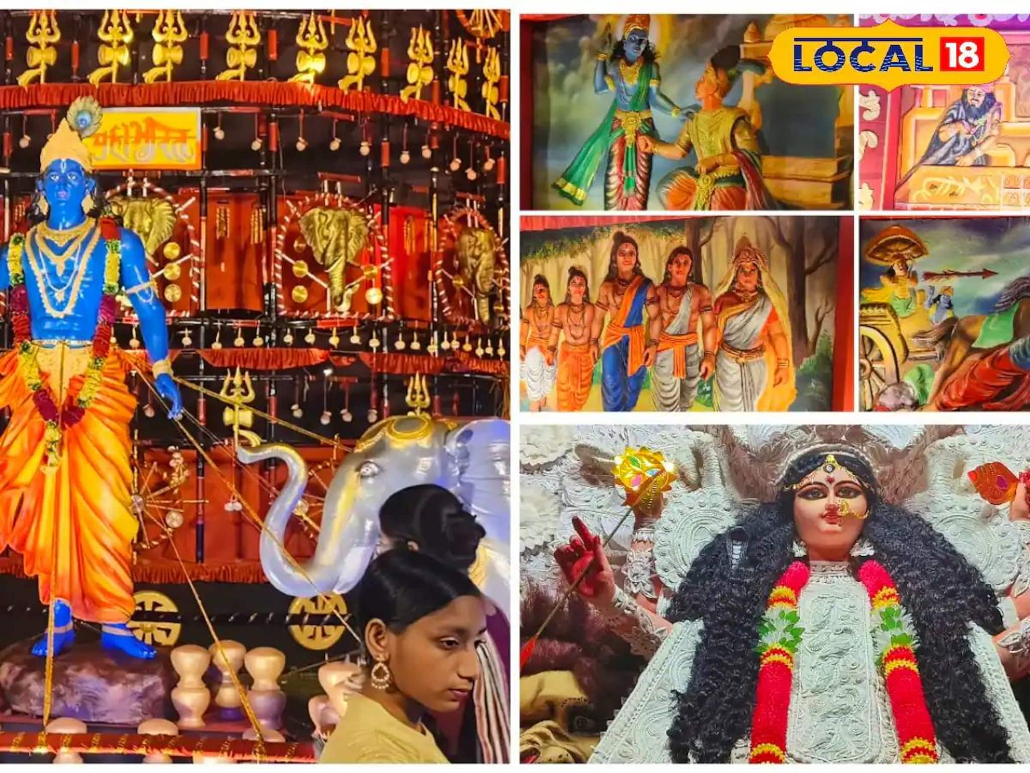 জগদ্ধাত্রী পুজোর মণ্ডপে 'মহাভারত'! উপচে পড়ছে দর্শনার্থীদের ভিড়