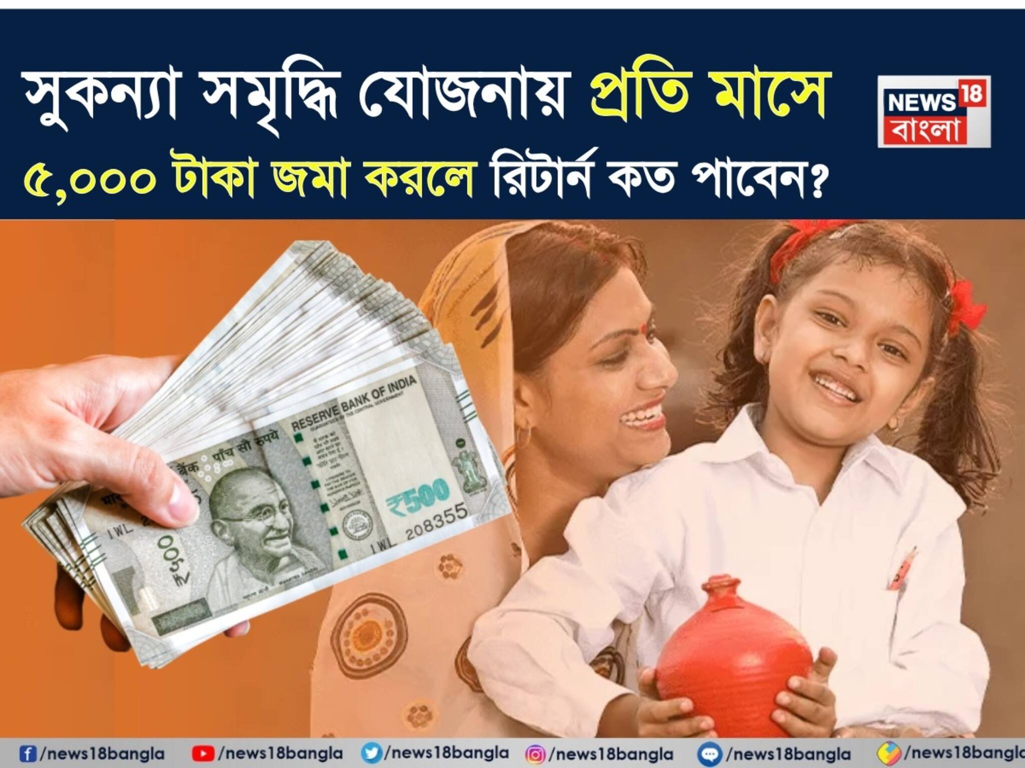 Sukanya Samriddhi Yojana Return: সুকন্যা সমৃদ্ধি যোজনায় প্রতি মাসে ৫,০০০ টাকা জমা করলে রিটার্ন কত পাবেন? সম্পূর্ণ হিসেবটি বুঝে নিন