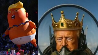 ‘রাজার মুকুট পরে ফাইটার জেট ওড়াচ্ছেন ট্রাম্প’! তুমুল বিক্ষোভে সিংহাসন টলমল হতেই বিস্ফোরক প্রতিক্রিয়া মার্কিন প্রেসিডেন্টের ‘রাজার মুকুট পরে ফাইটার জেট ওড়াচ্ছেন ট্রাম্প’! তুমুল বিক্ষোভে সিংহাসন টলমল হতেই বিস্ফোরক প্রতিক্রিয়া মার্কিন প্রেসিডেন্টের