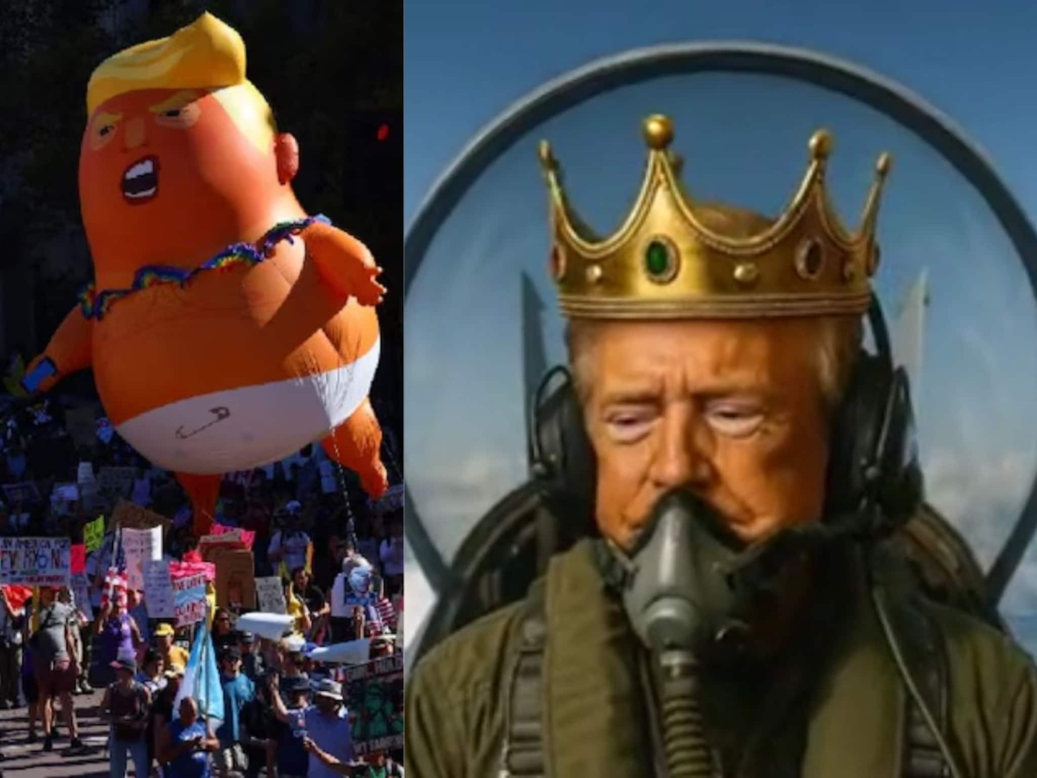 Donald Trump: ‘রাজার মুকুট পরে ফাইটার জেট ওড়াচ্ছেন ট্রাম্প’! তুমুল বিক্ষোভে সিংহাসন টলমল হতেই বিস্ফোরক প্রতিক্রিয়া মার্কিন প্রেসিডেন্টের