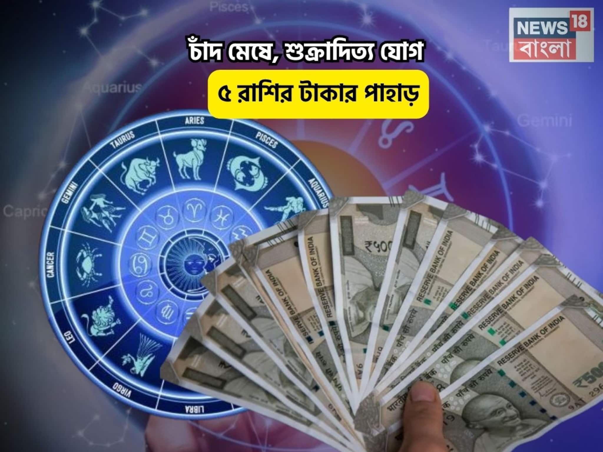 Shukraditya Yog Rashifal: খুলে যাবে আলিবাবার গুহা, সোনার ডেরায় পা! চাঁদ মেষে, শুক্রাদিত্য যোগে ৫ রাশির টাকার পাহাড়