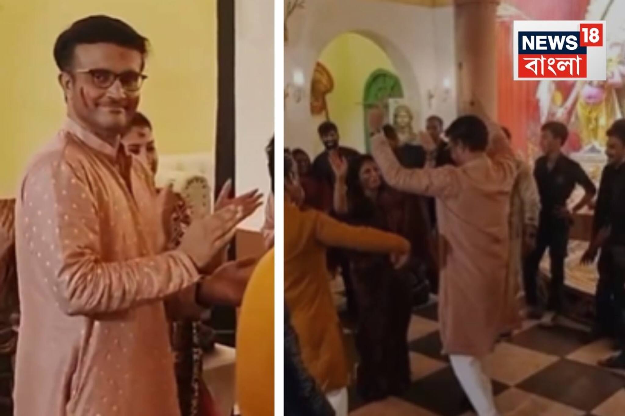 ঢাকের তালে নাচে মাতলেন সৌরভ গঙ্গোপাধ্যায়! স্ত্রী ডোনা নন, সঙ্গী কে ছিলেন জানেন...?