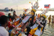 বিদায়বেলায়... একাদশীর সকালেও প্রতিমা নিরঞ্জন বাবুঘাটে! ঘাটে ঘাটে ভিড়, বন্ধ চক্ররেল