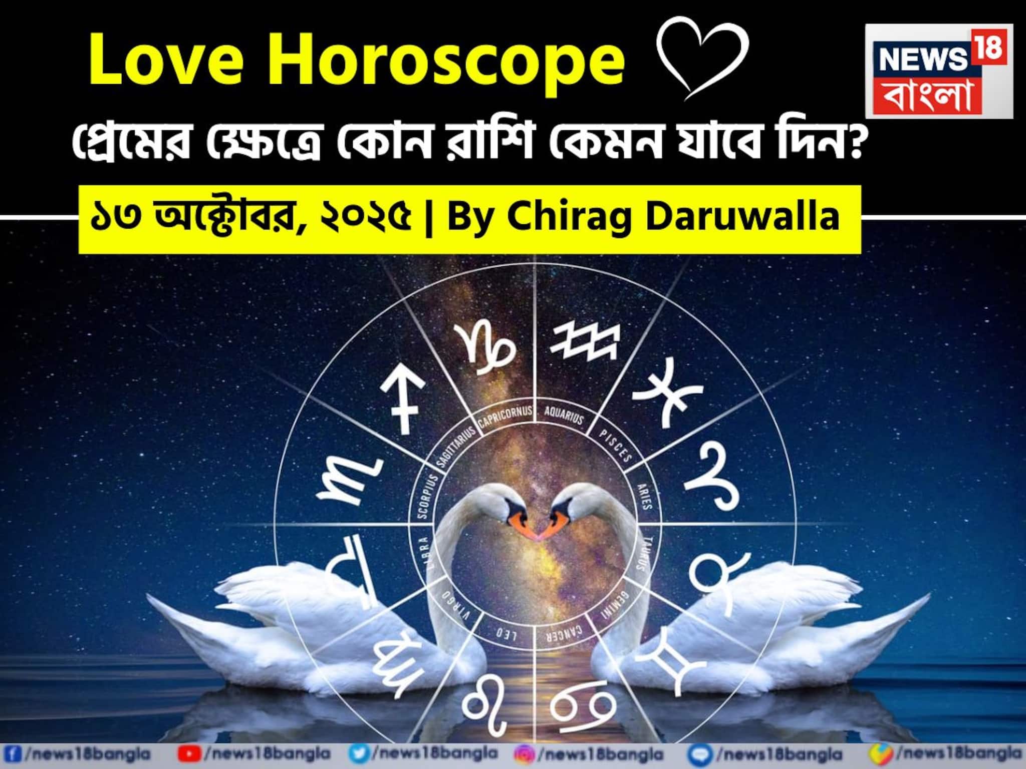 Love Horoscope Today: ১৩ অক্টোবর, ২০২৫- কেমন যাবে আজকের প্রেমজীবন, জানাচ্ছেন জ্যোতিষী চিরাগ দারুওয়ালা