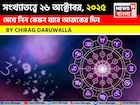 কেমন যাবে ২৬ অক্টোবর দিনটি? সংখ্যাতত্ত্ব অনুযায়ী জানাচ্ছেন জ্যোতিষী চিরাগ দারুওয়ালা