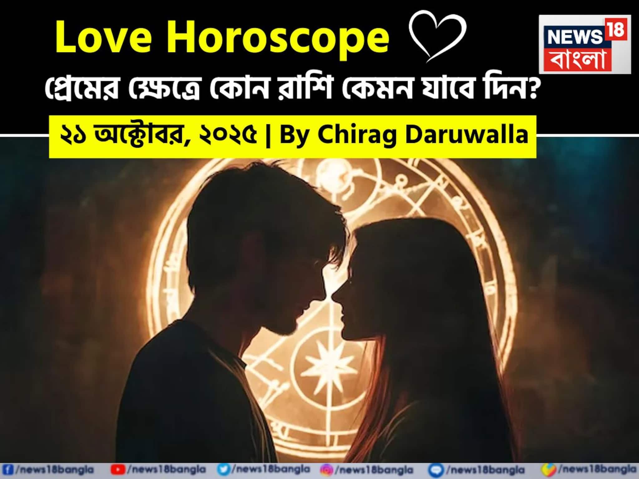 Love Horoscope Today: ২১ অক্টোবর, ২০২৫- কেমন যাবে আজকের প্রেমজীবন, জানাচ্ছেন জ্যোতিষী চিরাগ দারুওয়ালা