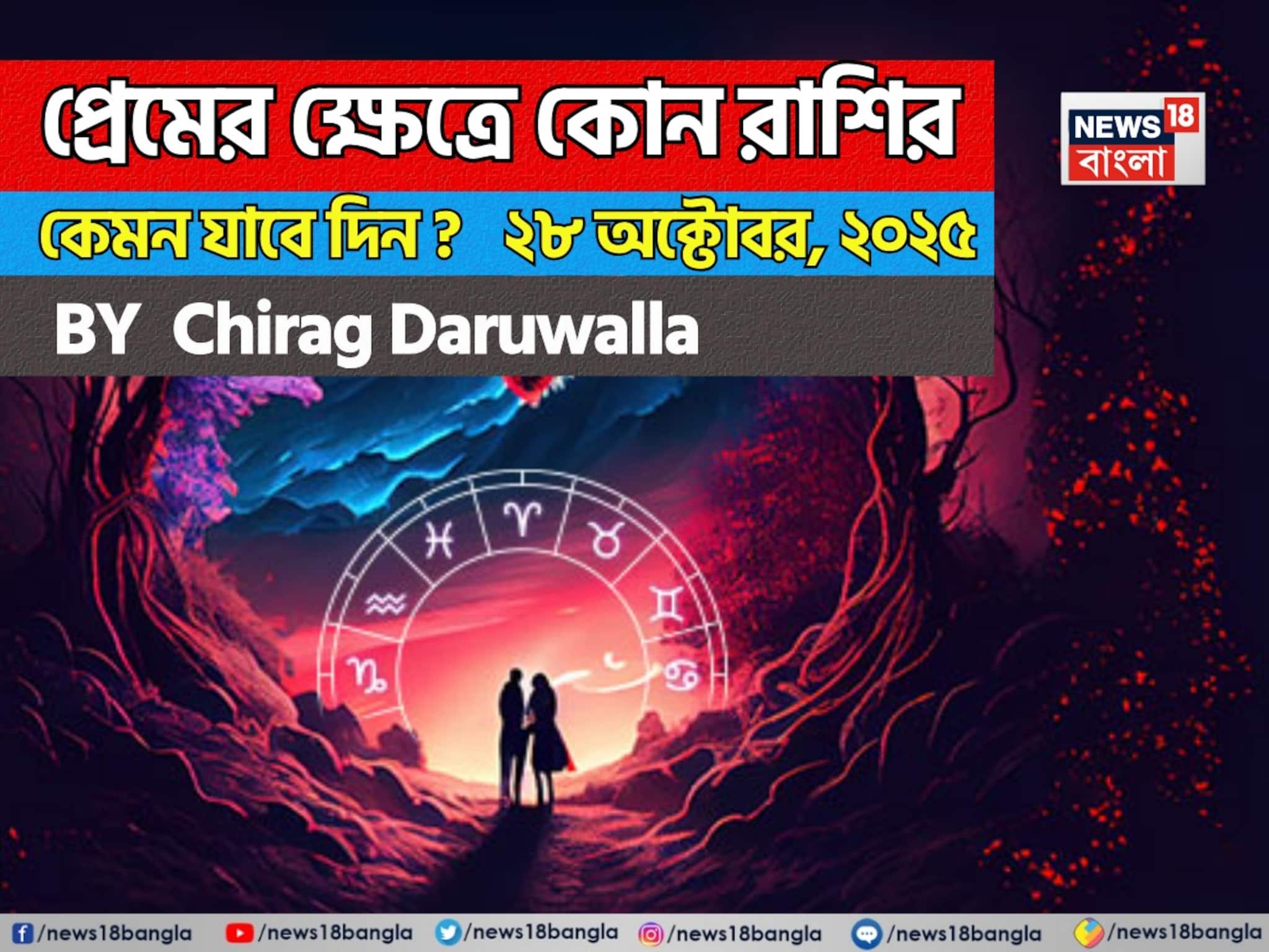 Love Horoscope Today: ২৮ অক্টোবর, ২০২৫- কেমন যাবে আজকের প্রেমজীবন, জানাচ্ছেন জ্যোতিষী চিরাগ দারুওয়ালা