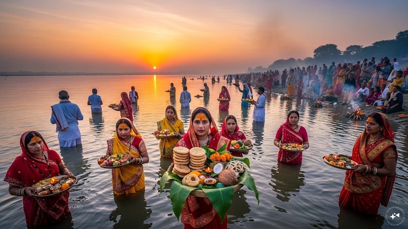 চার দিনের উৎসবের শেষ দিন এটি। ভোর বেলা আবার ঘাটে গিয়ে জলের মধ্যে দাঁড়িয়ে উদীয়মান সূর্যকে অর্ঘ্য দেওয়া হয়। সূর্যোদয়ের সঙ্গে সঙ্গে অর্ঘ্য নিবেদনের পরই ব্রত সম্পন্ন হয়। এর পর ব্রতী মহিলারা প্রসাদ গ্রহণ করে ৩৬ ঘণ্টার উপবাস ভঙ্গ করেন