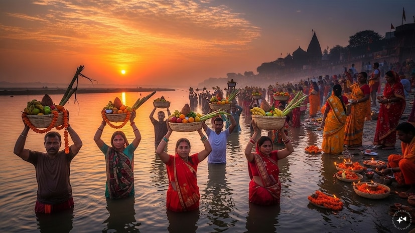 এটি ছট পুজোর প্রধান দিন। সন্ধ্যাবেলা ভক্তরা নদী বা জলাশয়ের ঘাটে ভিড় করেন। বাঁশের কুলো বা ডালায় ঠেকুয়া, ফল, আখ, নারকেল ইত্যাদি সাজানো হয়। কোমর পর্যন্ত জলে দাঁড়িয়ে অস্তগামী সূর্যকে অর্ঘ্য নিবেদন করা হয়। এই দিন সূর্যকে ধন্যবাদ জানানো হয় এবং পরিবারের সুখ-শান্তি কামনা করা হয়।