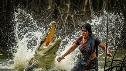 গাছটাকে কোনওমতে জড়িয়ে ধরে...কুমিরের সঙ্গে ১ ঘণ্টা লড়াই গৃহবধূর! কাঁকড়া ধরতে গিয়ে এ কী কাণ্ড! শুনলে গায়ে কাঁটা দেবে Image AI গাছটাকে কোনওমতে জড়িয়ে ধরে...কুমিরের সঙ্গে ১ ঘণ্টা লড়াই গৃহবধূর! কাঁকড়া ধরতে গিয়ে এ কী কাণ্ড! শুনলে গায়ে কাঁটা দেবে Image AI