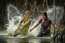 Crocodile: গাছটাকে কোনওমতে জড়িয়ে ধরে...কুমিরের সঙ্গে ১ ঘণ্টা লড়াই গৃহবধূর! কাঁকড়া ধরতে গিয়ে এ কী কাণ্ড! শুনলে গায়ে কাঁটা দেবে