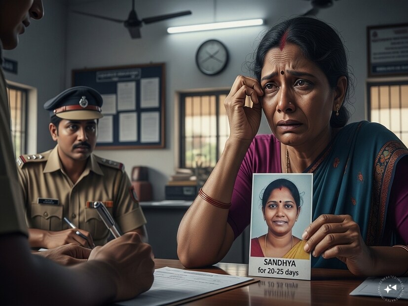 ঠিক সেই সময় তুতিকোরিন থানায় এক মহিলা অভিযোগ জানান—তাঁর মেয়ে সন্ধ্যা গত ২০–২৫ দিন ধরে নিখোঁজ। বয়স প্রায় ৩৮, থাকতেন চেন্নাইয়ের জাফরখানপেট এলাকায় স্বামী ও দুই সন্তানসহ। তাঁর স্বামীর নাম বালাকৃষ্ণন, যিনি দক্ষিণ ভারতের চলচ্চিত্র জগতে একজন সহকারী পরিচালক।